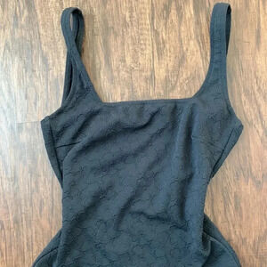 Vintage lady Gottex black floral one piece swimsuit